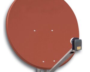 Antenă satelit 80cm/75,Alu.,39dB,sup.plia.LNB incl.,roşu