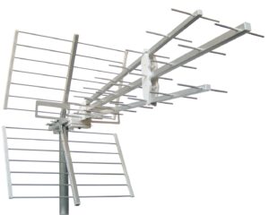 Antenă DVB-T/UHF de exterior,F,Canal 21-60,Al