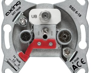 Priză trec.3port. Unicable 18dB,Cl.A,fără ramă,SSD 6-18