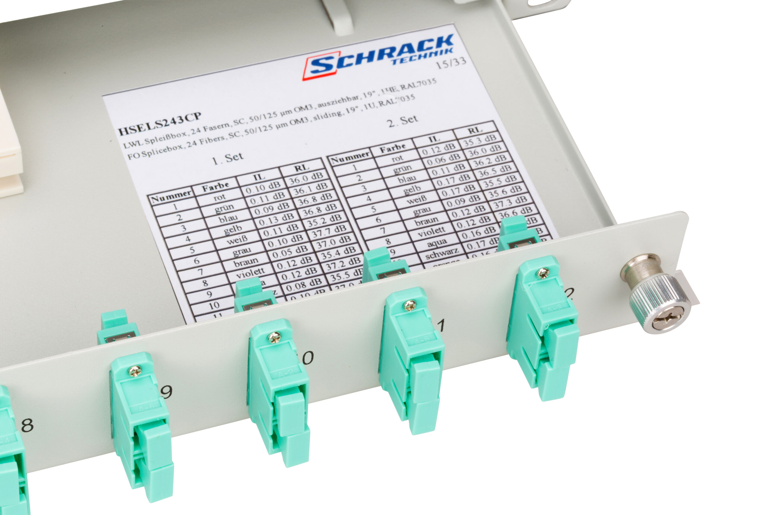 Splicebox, 4 fibre,SC,50/125µm OM3, culisant,19",1UV , ECO - imagine 2