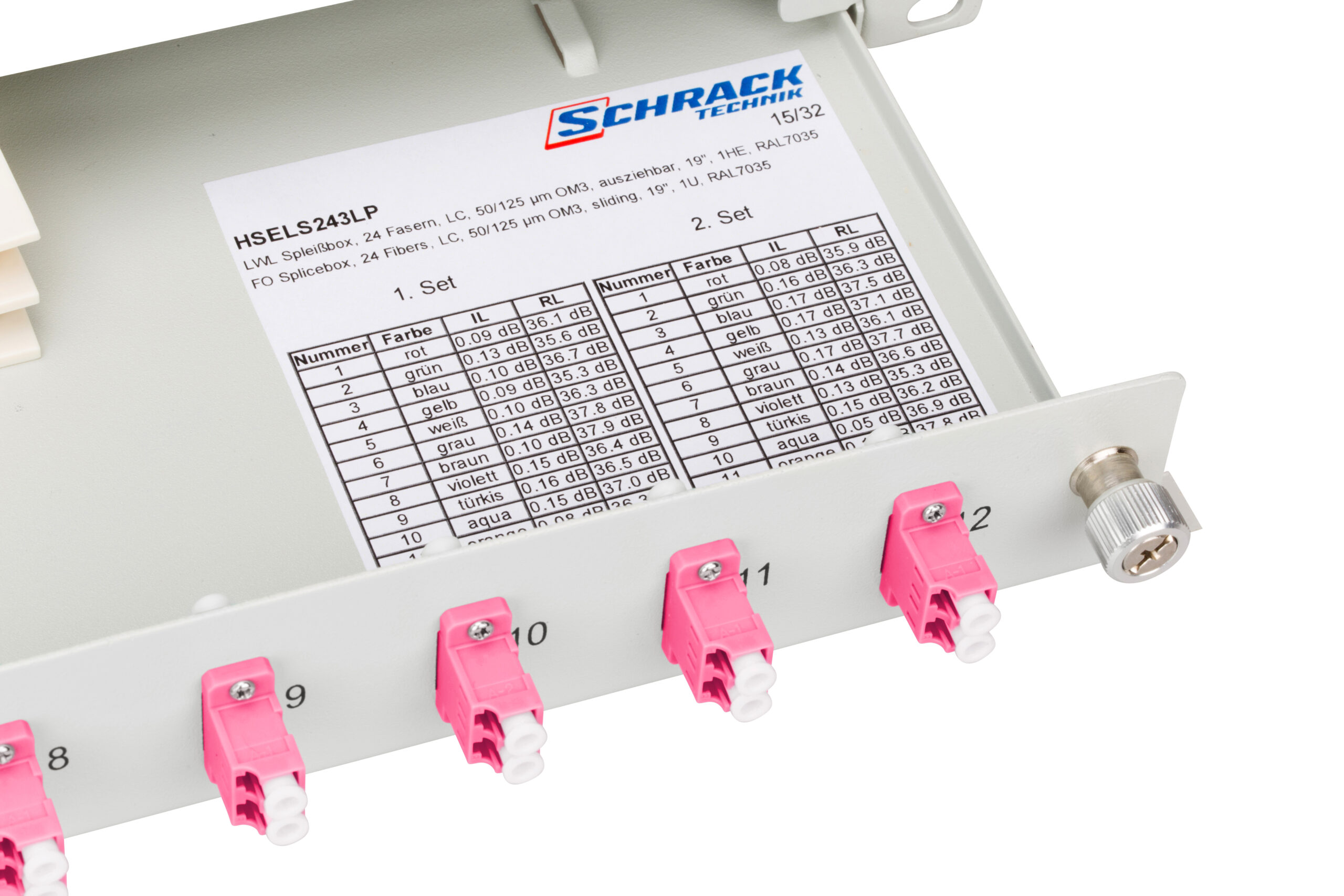 Splicebox, 16 fibre,LC,50/125µm OM4, culisant,19",1UV , ECO - imagine 2