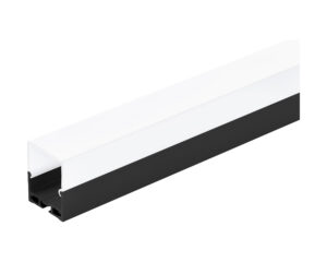 LED-Stripe Profile surface with opal Cover black IP20 3000mm