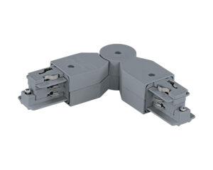 Track On 3-phase corner connector flexible 240° argintiu
