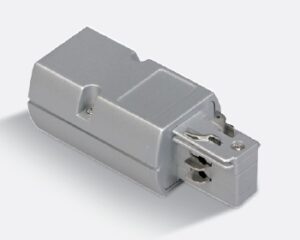 3PH- end feed-in, left, gri, Serie albastru LINE ROUND