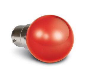 9G01/R/B, RED LED BALL LAMP 0,5w B22 230v