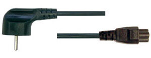 Powercord, Schuko - C5 (Triangle) female, Black, 1.8m