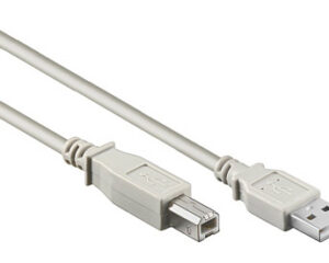 USB 2.0 A-B Cable, A male - B male, Grey, 2m