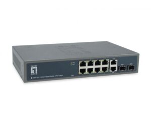 Switch 8xRJ45 10/100/1000 (PoE+) + 2xSFP 1000, 19", 150W