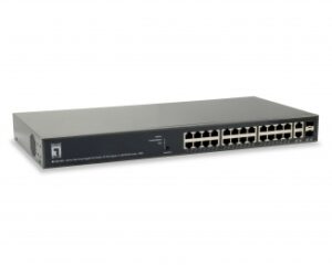 Switch 24xRJ45 1000 (PoE+) + 2xSFP/RJ45 1000 Combo, 19" 185W