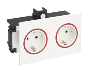 Priza date dubla pt.canal parapet SIGNA,RAL9010 alb