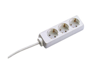 SELLY 3xSchuko PC FI 10m, H05VV-F 3G1.5 alb