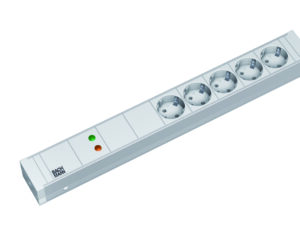 PDU19'' 5xSchuko Alb, 2 m fisa Schuko, AL,prot., filtru