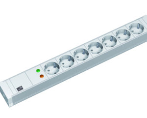 PDU19'' 7xSchuko Alb, 2 m fisa Schuko, PVC,prot.