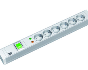 PDU19'' 6xSchuko Alb, intr., 2 m fisa Schuko, PVC,prot.