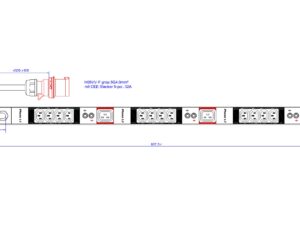 PDU Vertical 12xC13,4xC19 4,5m fisa CEE,AL,32A 400V,prot. Th