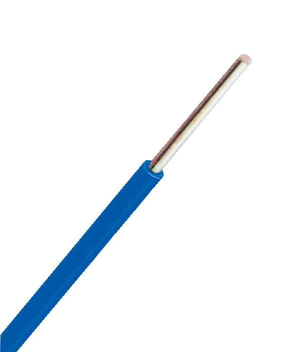 Conductor rigid cu izolaţie din PVC H05V-U 1mm² albastru