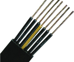 Cablu plat, PVC pt. sol. mec. medii H07VVH6-F 4 G 6 negru