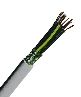 Cablu de comandă ecranat cu iz.din PVC, YSLCY-JZ 4 x 4 gri