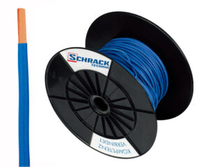 Tambur cu 300m conductor H07V-U 1,5 albastru